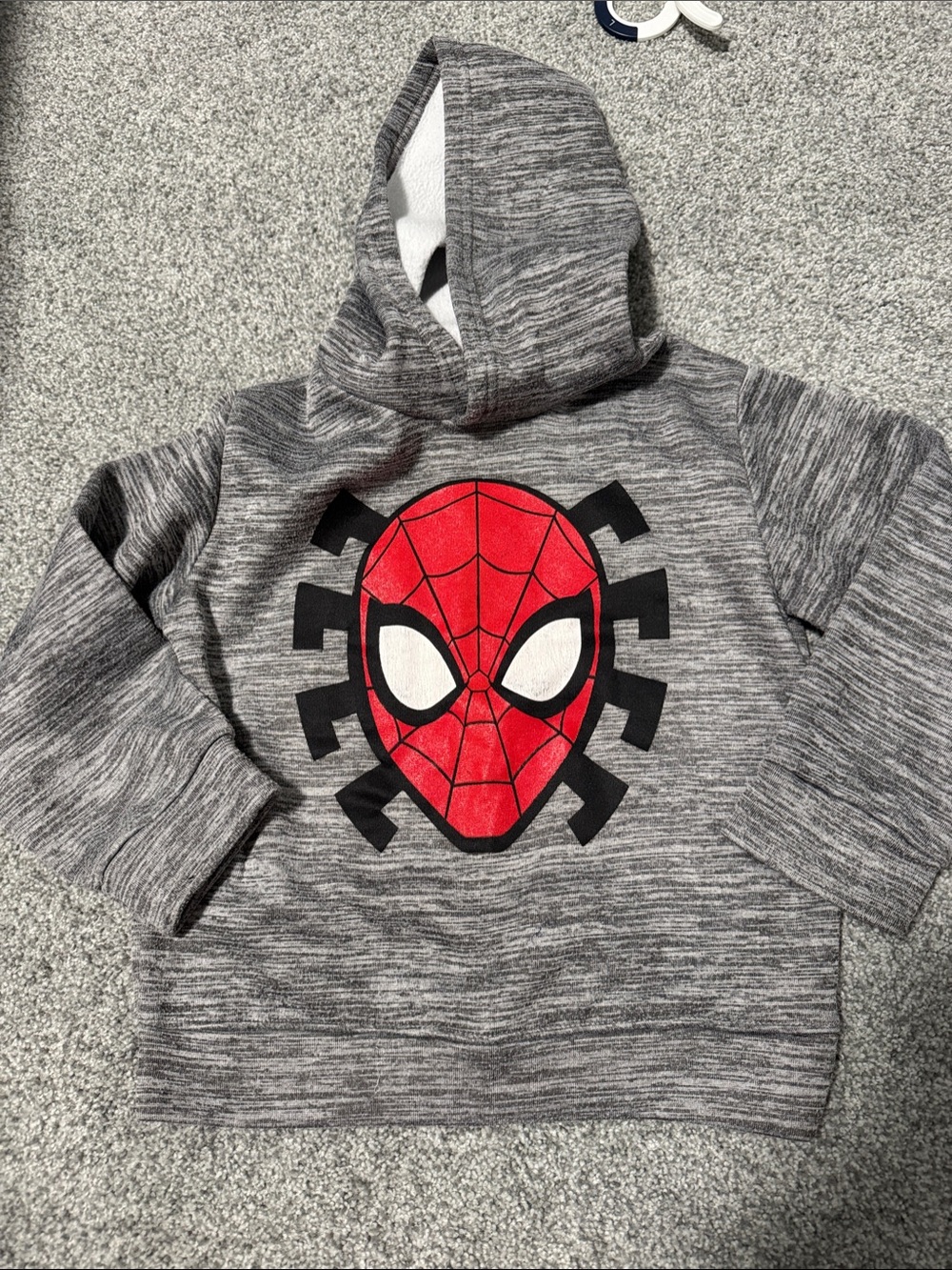 Spiderman Grey Hoodie with Red Spider Mask Graphic
